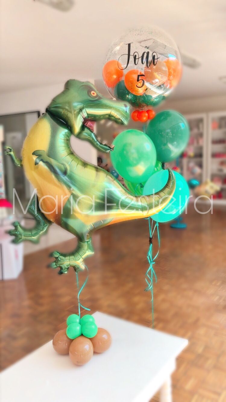 Dino - Balões inflados com gás hélio temáticos