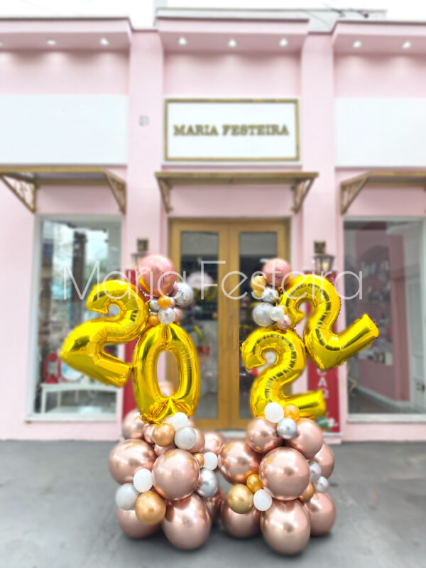 INPIRAÇÃO VIDA NOVA  DECORAÇÃO COM BALÕES – ANO NOVO – FELIZ ANO NOVO- BALÕES PERSONALIZADOS – FELIZ 2023