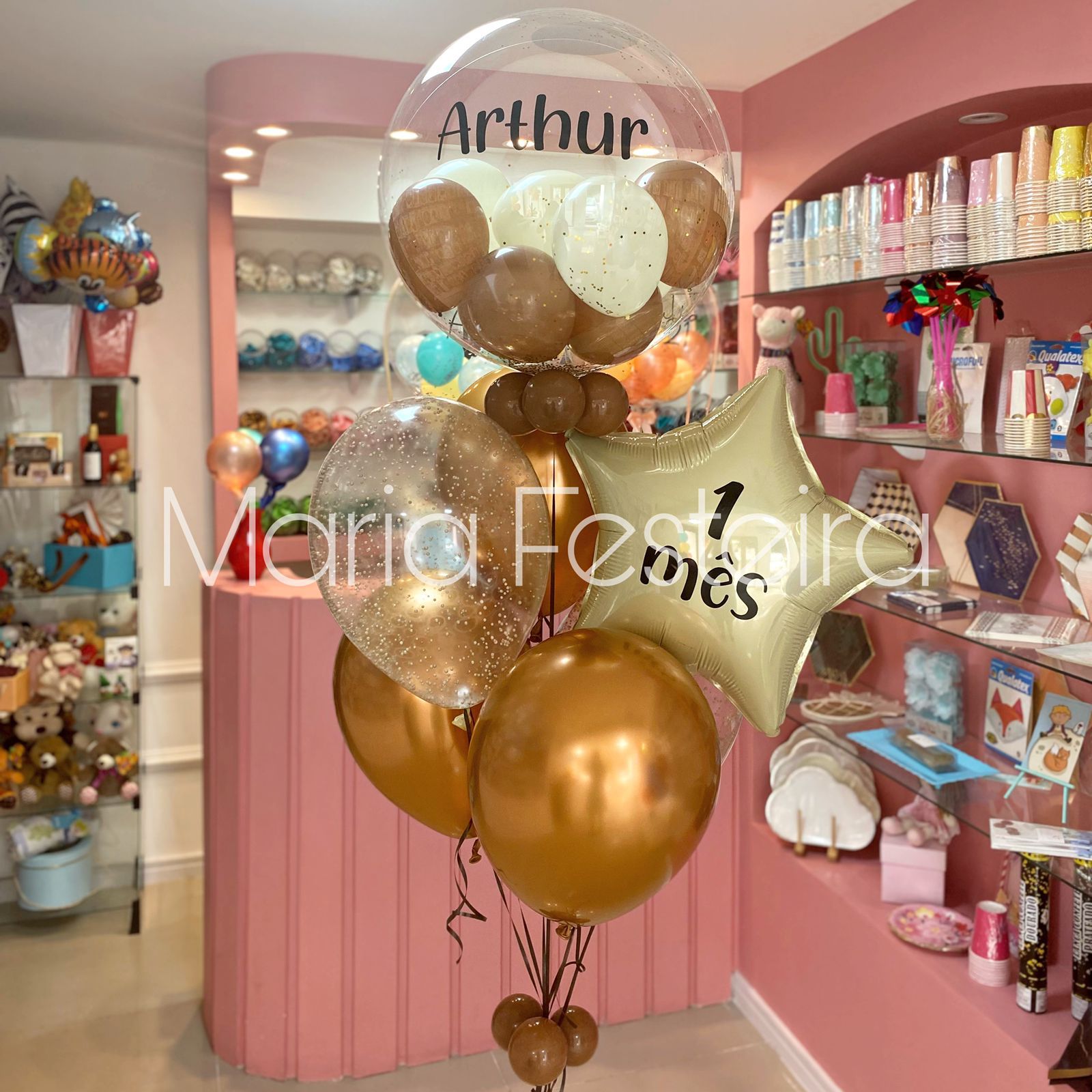 Buquê de balões - Decoração com balões de gás hélio para mesversário
