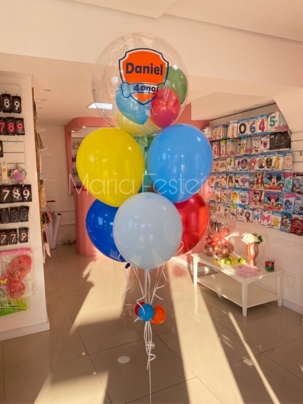 Buquê de balões - Conjunto de balões para aniversário Patrulha Canina