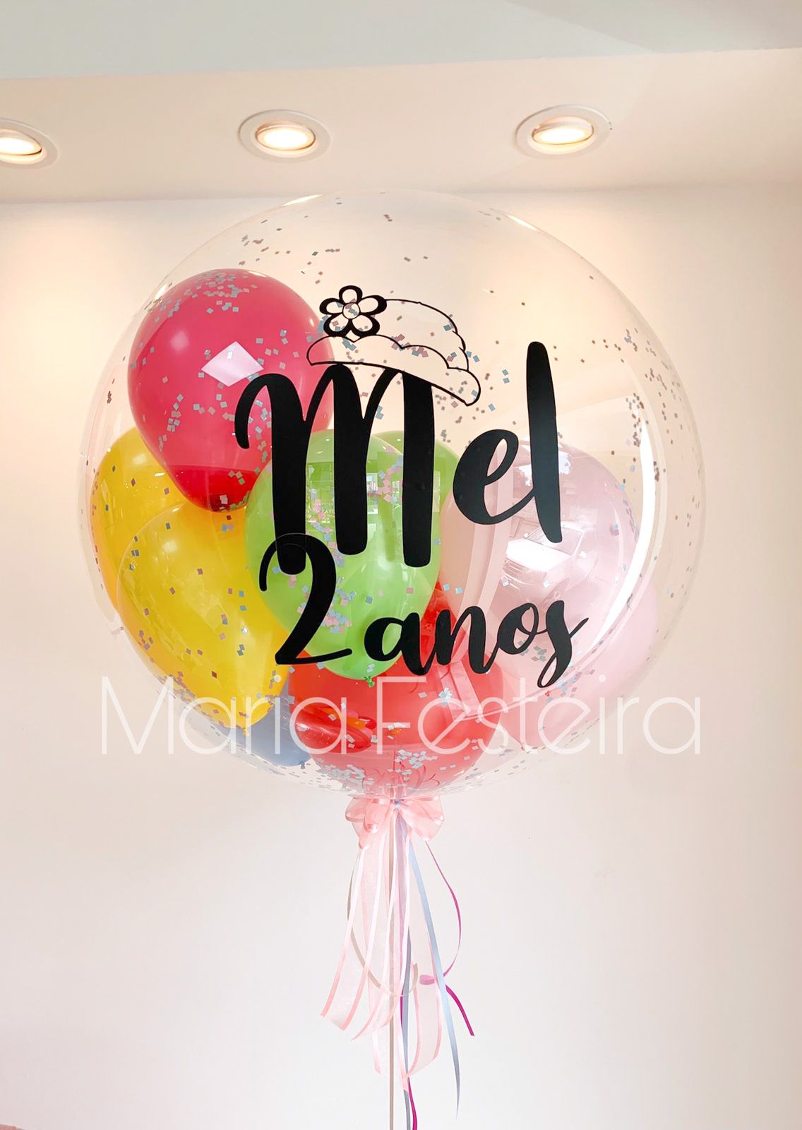 Bubble de Aniversário - Personalizada com Balões Coloridos