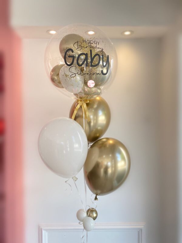 DECORAÇÃO EMOÇÃO - BUQUE DE BALÕES COM BUBBLE PERSONALIZADO E BALÕES COM GÁS HÉLIO - Image 2