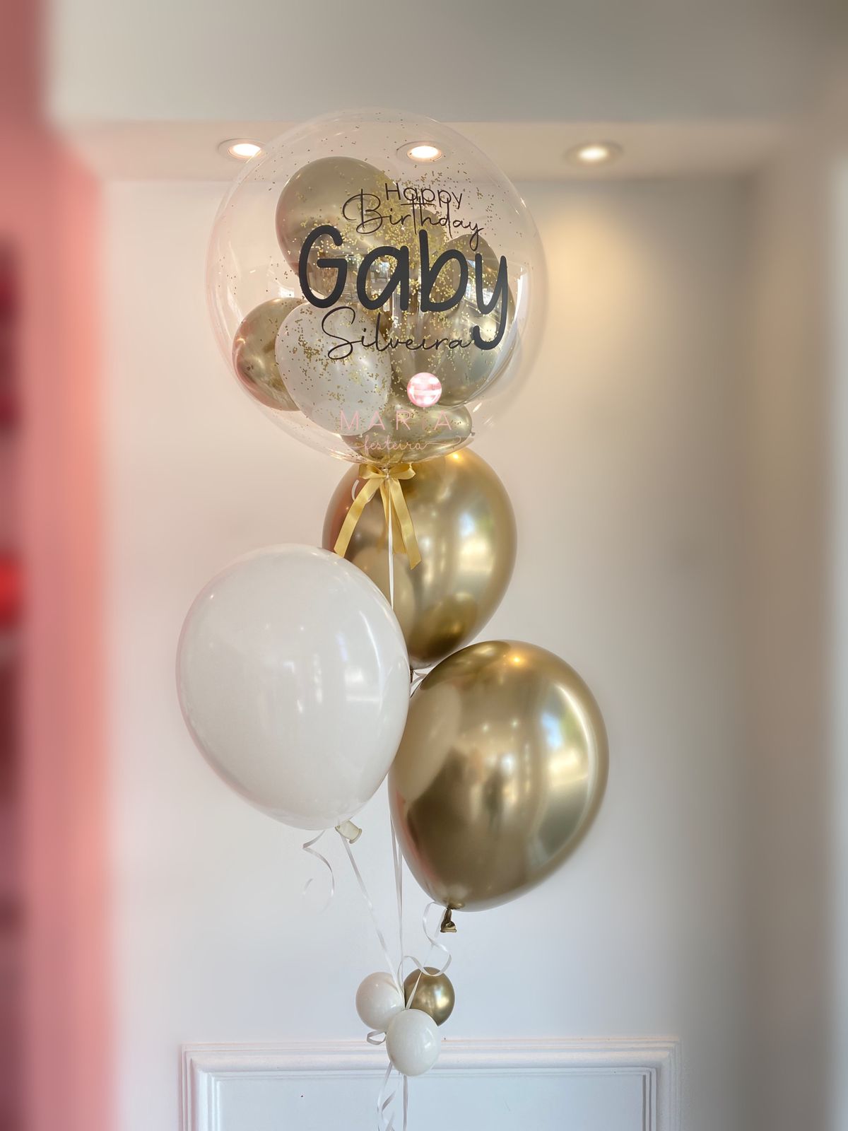 DECORAÇÃO EMOÇÃO - BUQUE DE BALÕES COM BUBBLE PERSONALIZADO E BALÕES COM GÁS HÉLIO - Image 2