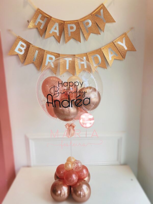 B’DAY - Bubble personalizado com base para mesa