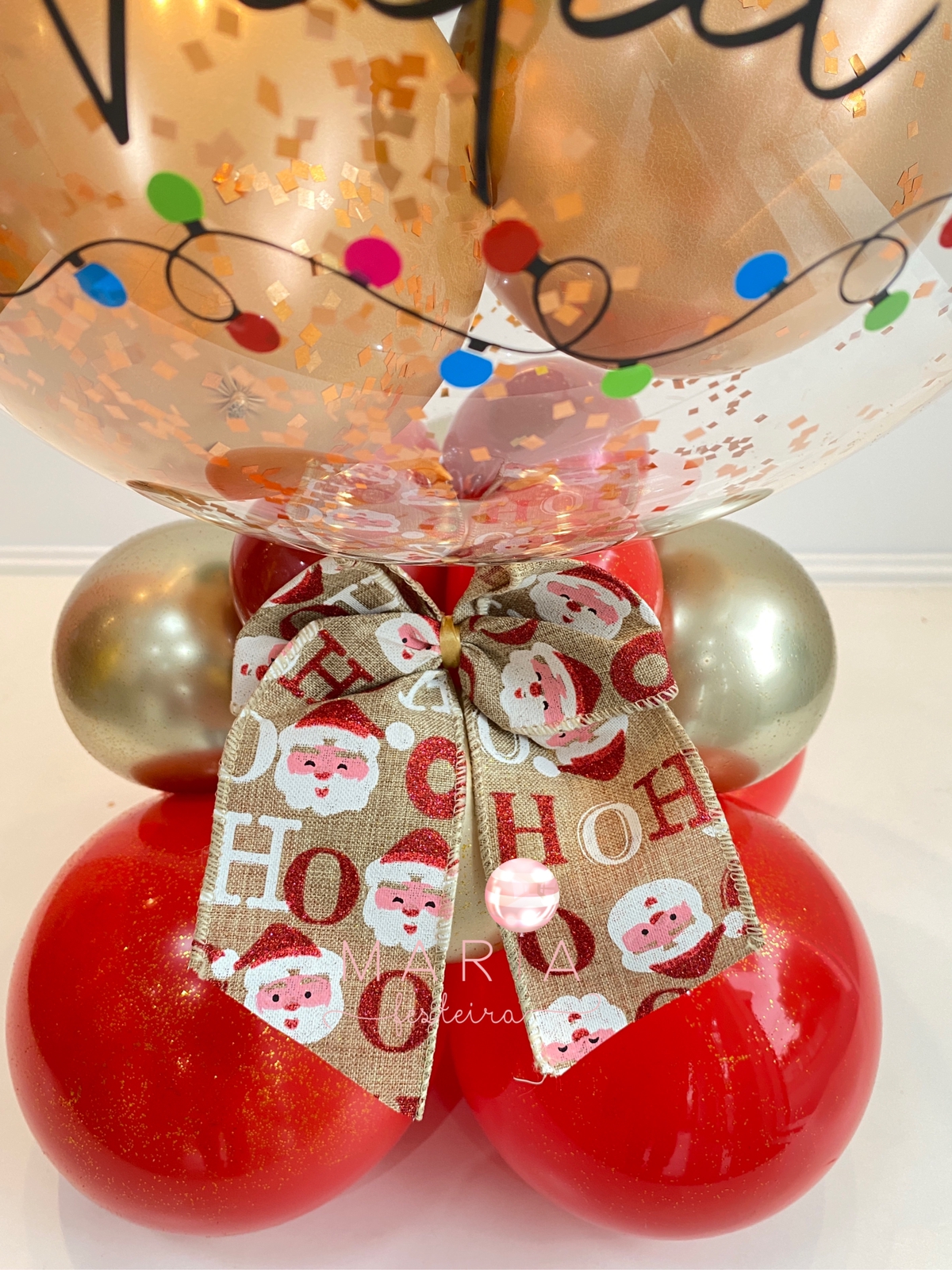 Natal Iluminado – Balão Personalizado com Pisca-Pisca e Glitter - Image 2