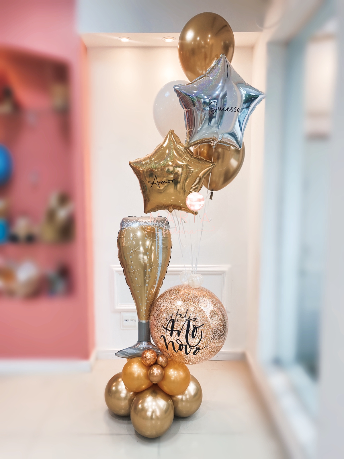 VAI TER FESTA  - DECORAÇÃO COM BALÕES – ANO NOVO – FELIZ ANO NOVO- BALÕES PERSONALIZADOS – FELIZ 2023