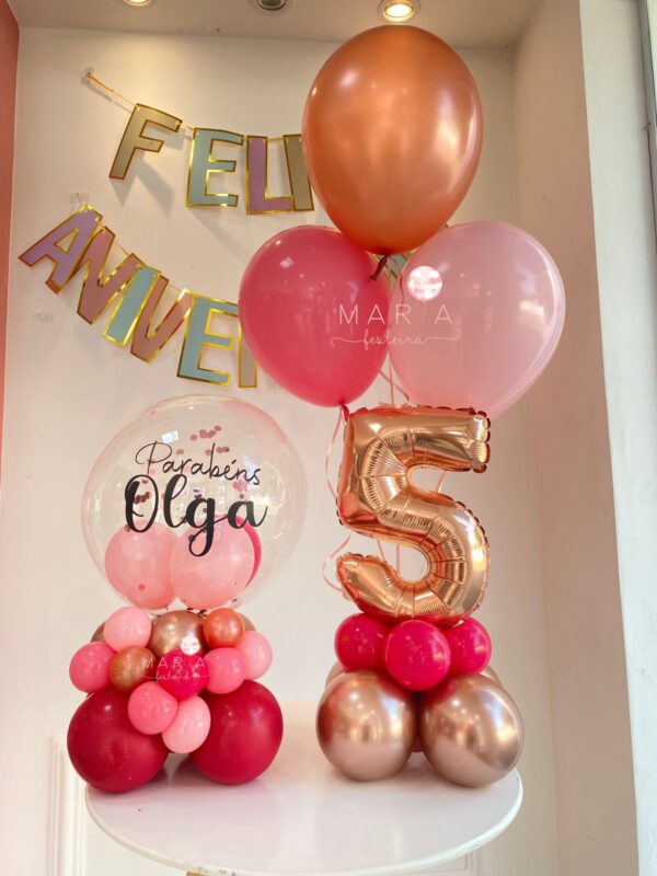 KIT BALÃO PERSONALIZADO + DECORAÇÃO COM BALÃO DE NÚMERO