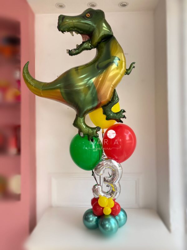 DECORAÇÃO COM BALÕES TEMÁTICA DINOSSAURO
