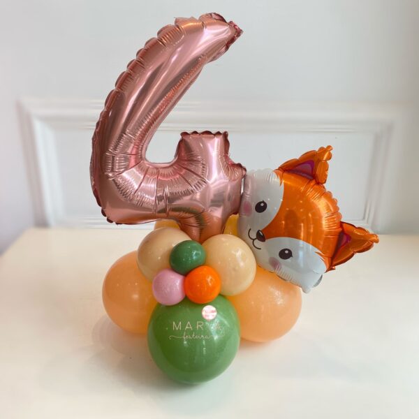 ENCANTO DO MÊS - Balão temático de animal com número metalizado