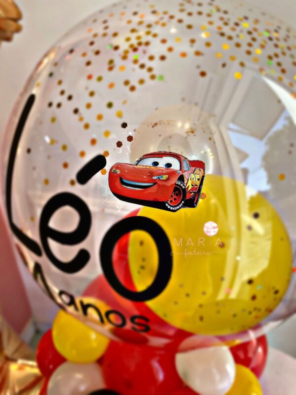 Decoração de mesa com balão personalizado McQueen - Image 2